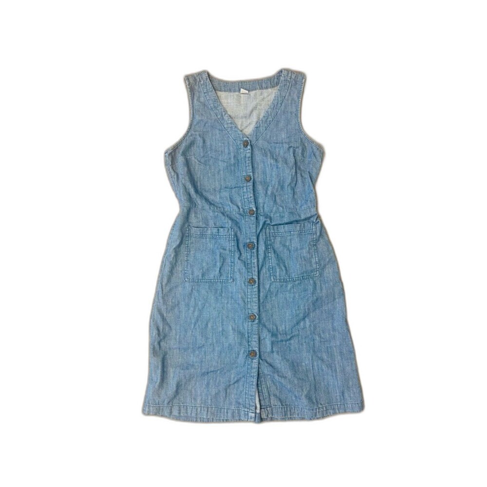 Old Navy Light Blue Denim Button Down Dress Womens M